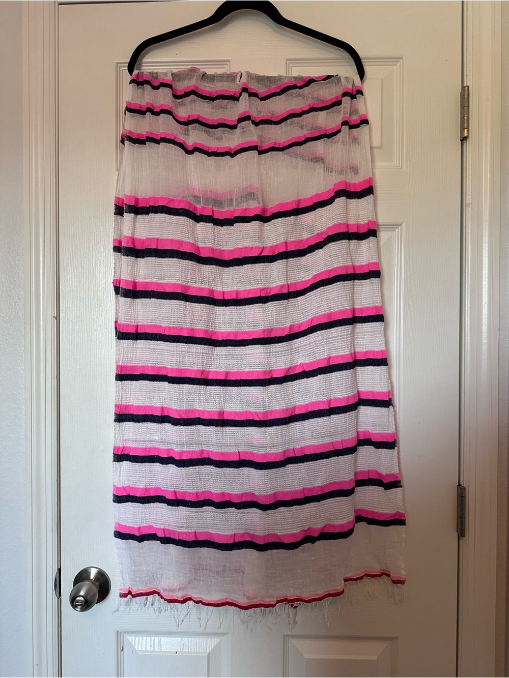 Lemlem Striped White with Hot Pink & Navy - Scarf/Maxi/Sarong